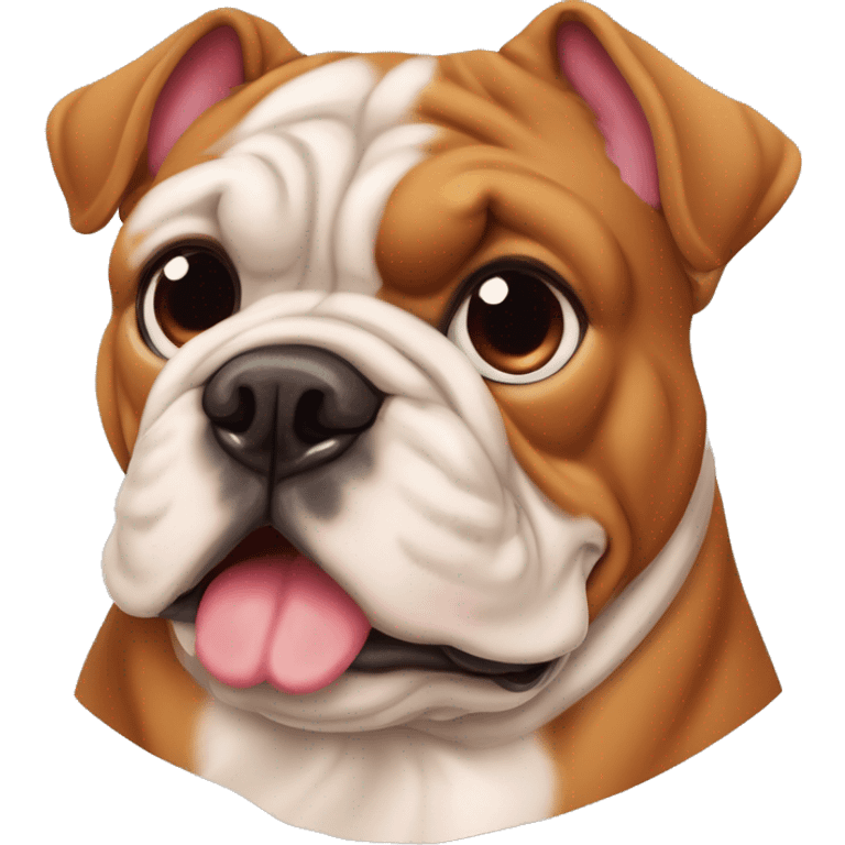 família de um bulldog francés e um pinscher um pai careca uma mae com cabelo ondulado uma menina com cracois uma bebe com caracóis e um menino com cabelo curto ondulado emoji