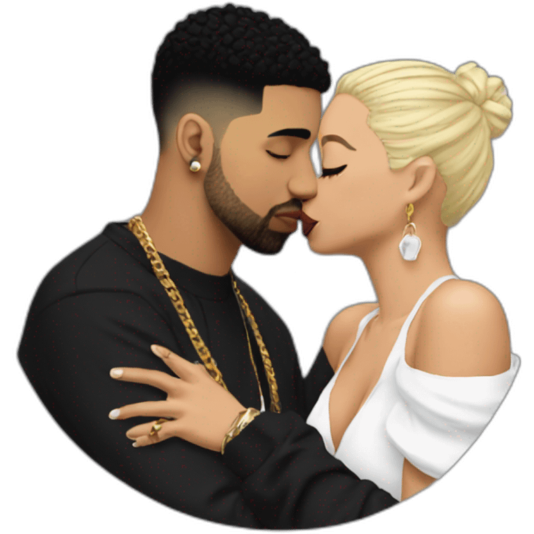 Drake kissing 21 Savage  emoji