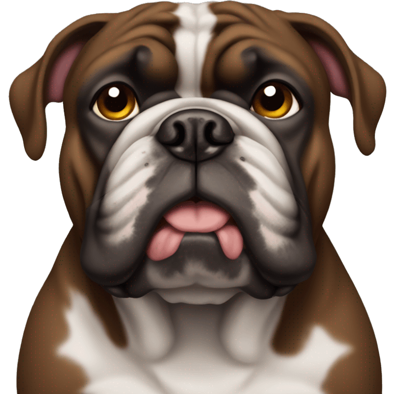 dark brown bulldog without white emoji