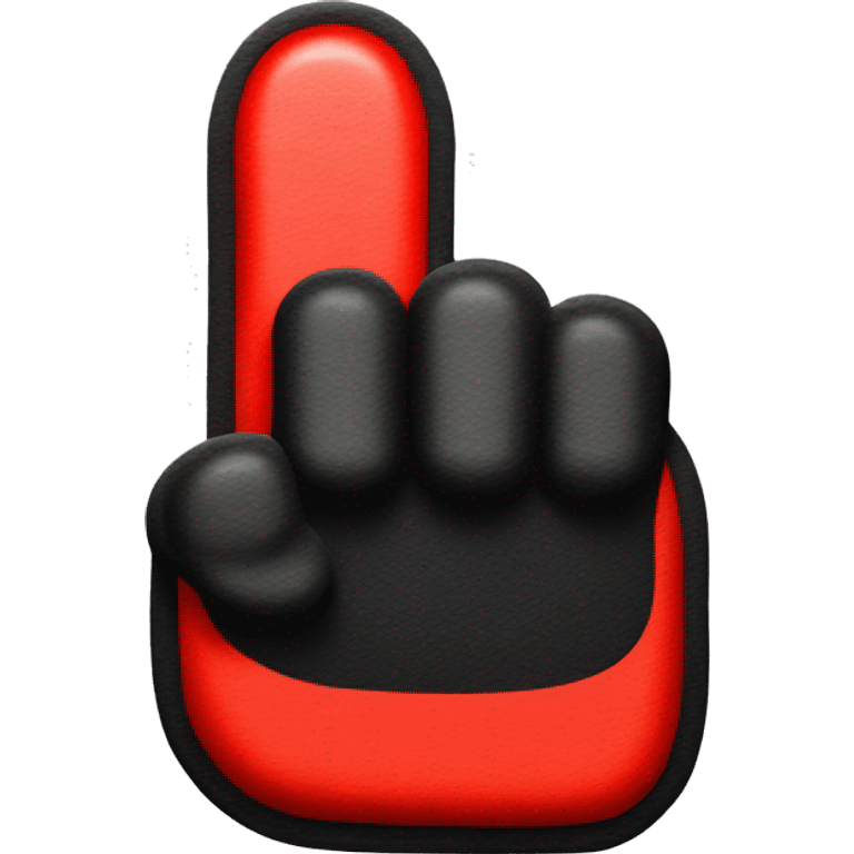 we're #1 foam finger in black and red emoji