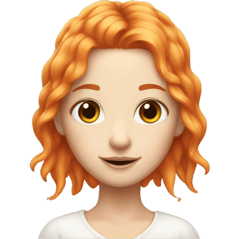 White skin orange hair girl fairy emoji