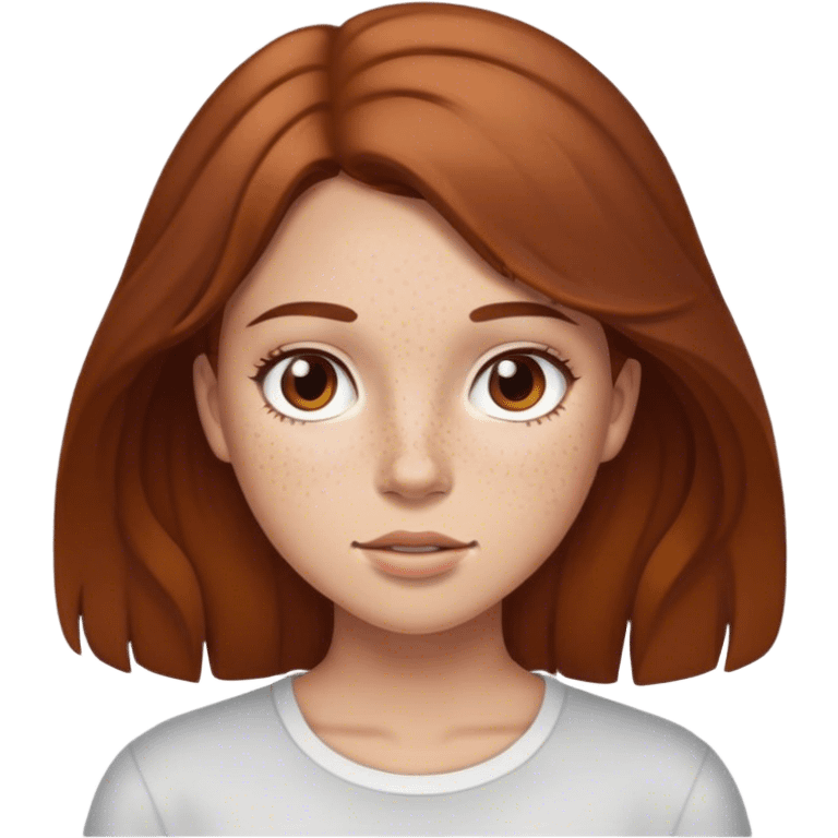 Girl with brown hair and freckles  emoji