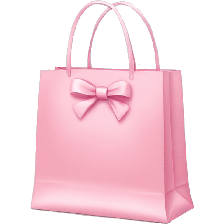 light pink shopping bag with bow emoji