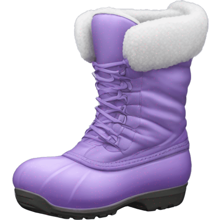 Realistic silk lilac snow boot isolated  emoji