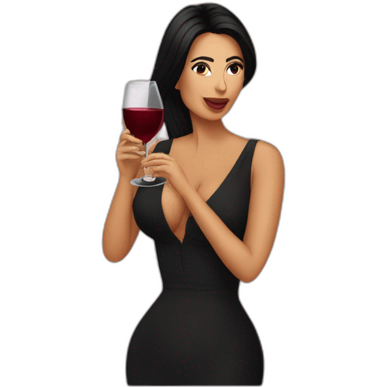 Kim kardasian drinking wine emoji