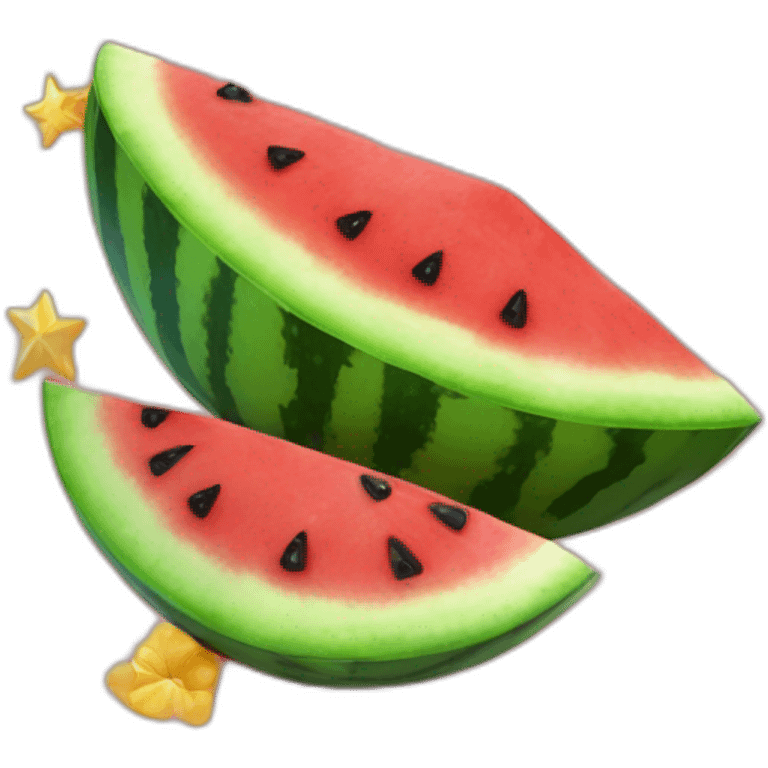 Watermeloon slice with David stars as kernels emoji