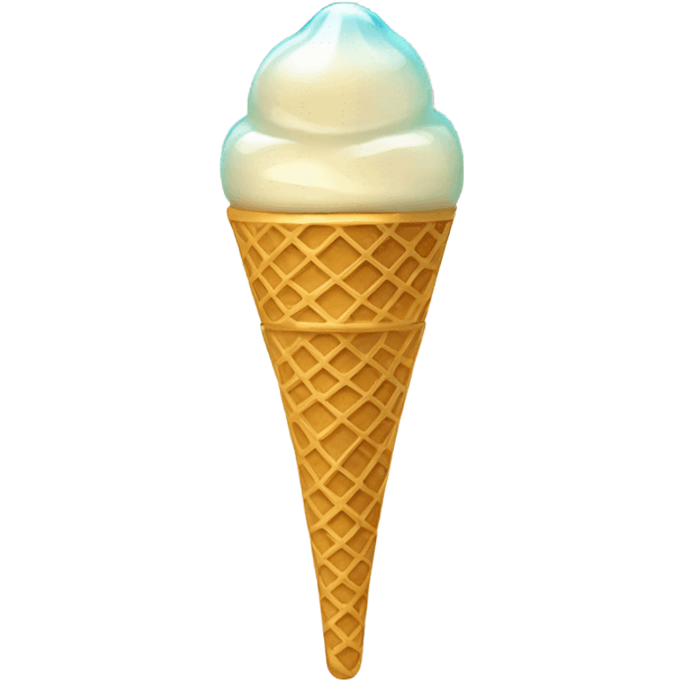 opal Crystal ice cream scoop on gold waffle cone emoji