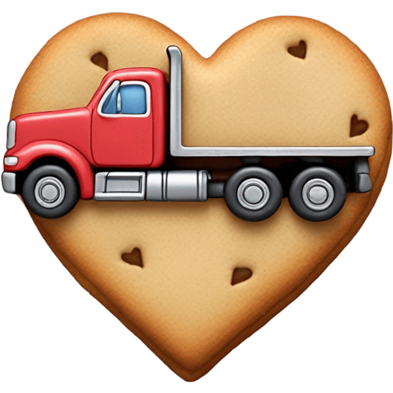 cookie heart with 18 wheeler emoji