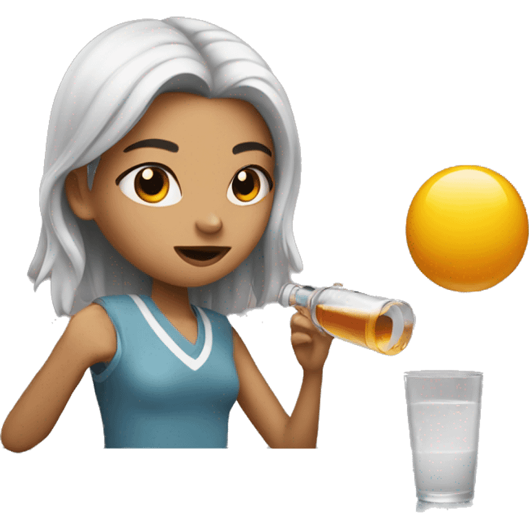 Girl taking a shot emoji