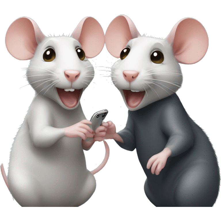 two rats are FaceTime chatting with each other emoji