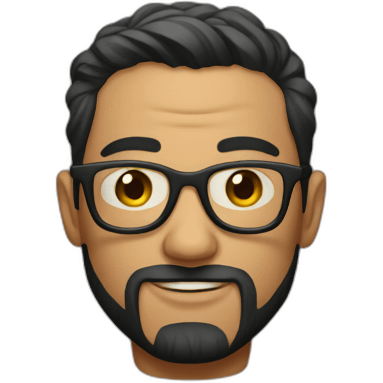 Tattooed man with glasses emoji