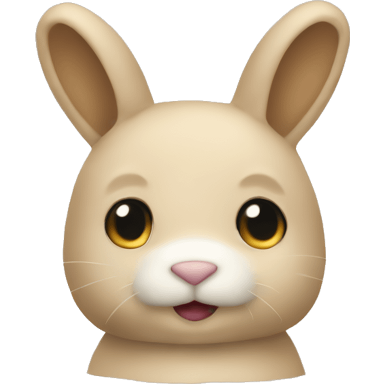 A small beige plush rabbit emoji