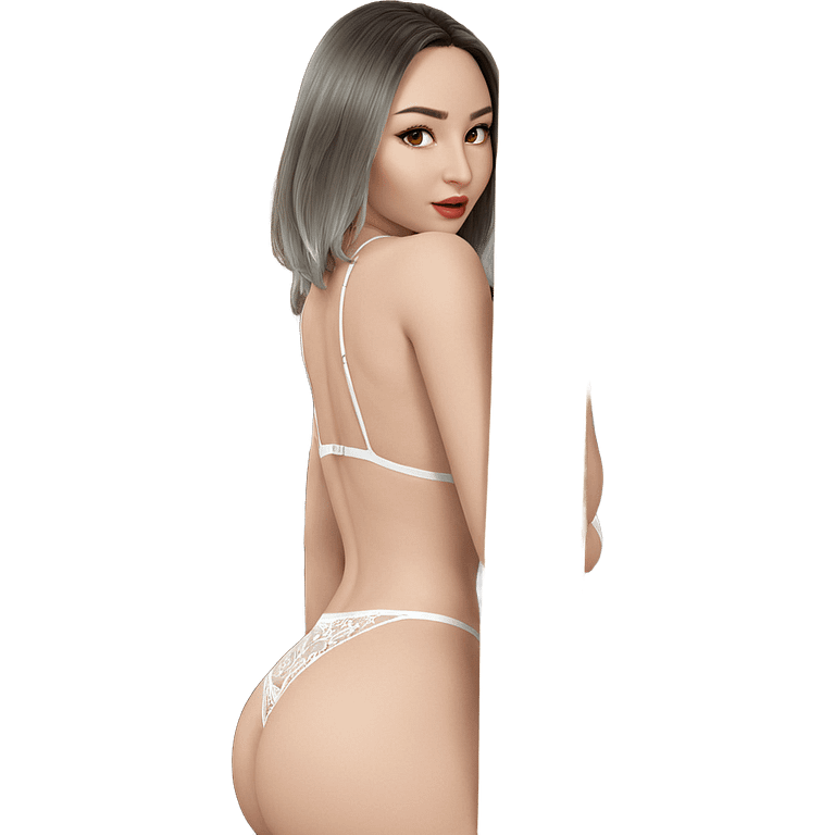 seductive glance in white lingerie emoji