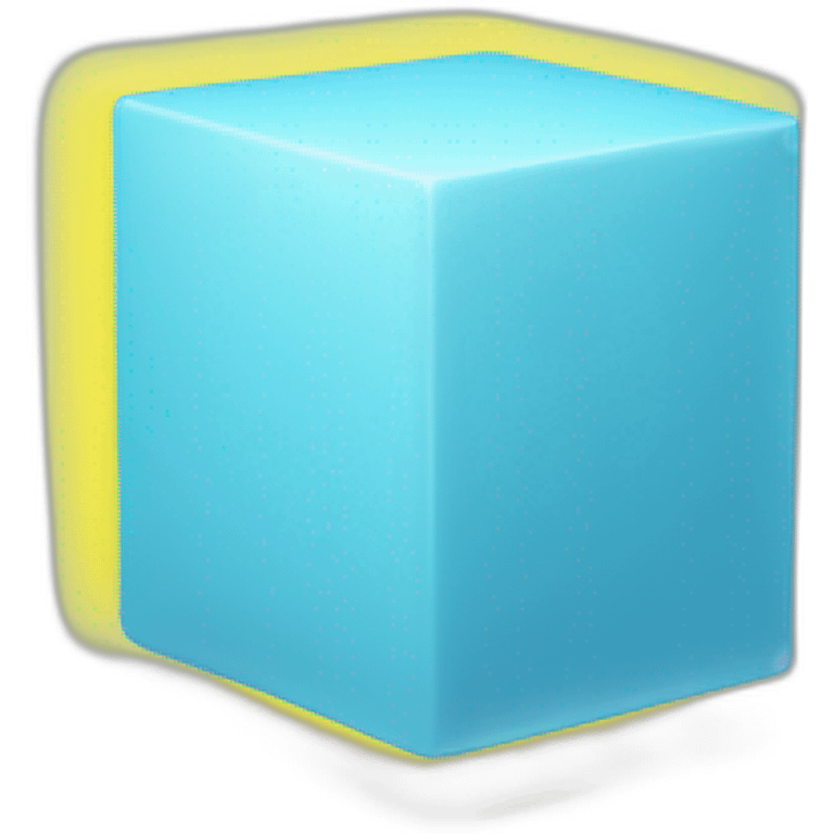 Light blue cube with yellow nimb emoji