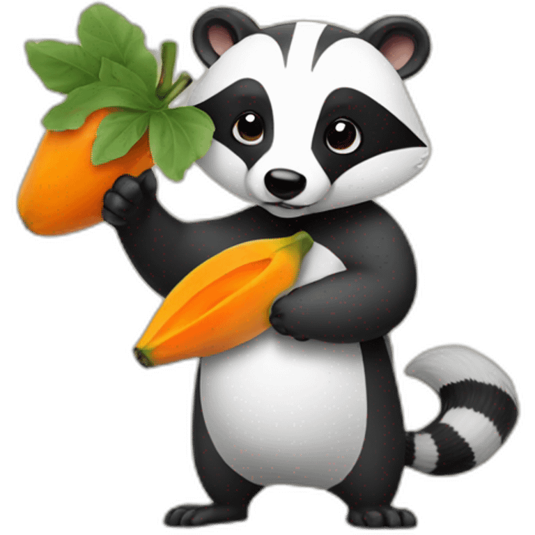 A badger holding a sign that says PAPAYA emoji