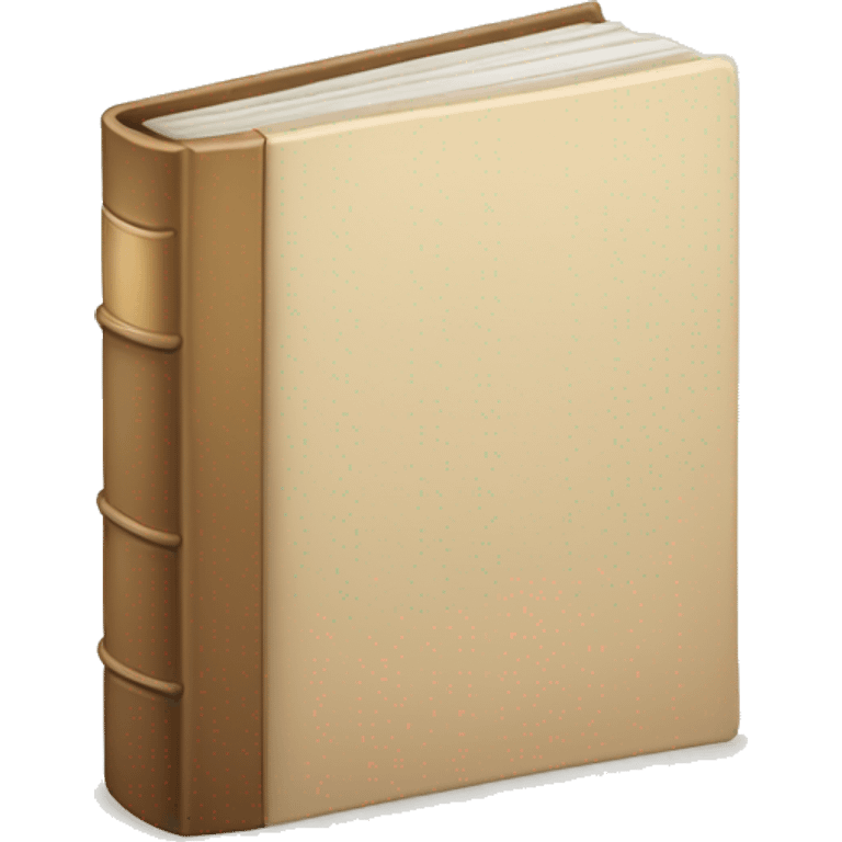 An open, hardcover book, depicted with a beige cover.  emoji