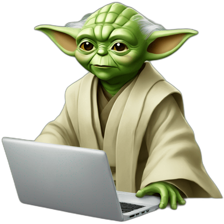 Master Yoda with laptop emoji