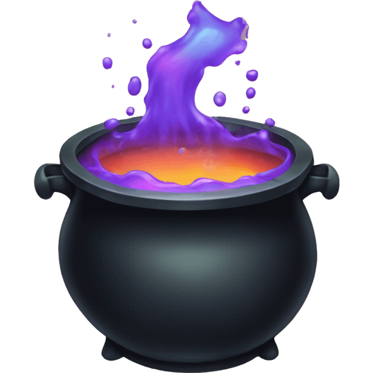 Black Witches cauldron with multicolored liquid inside  emoji