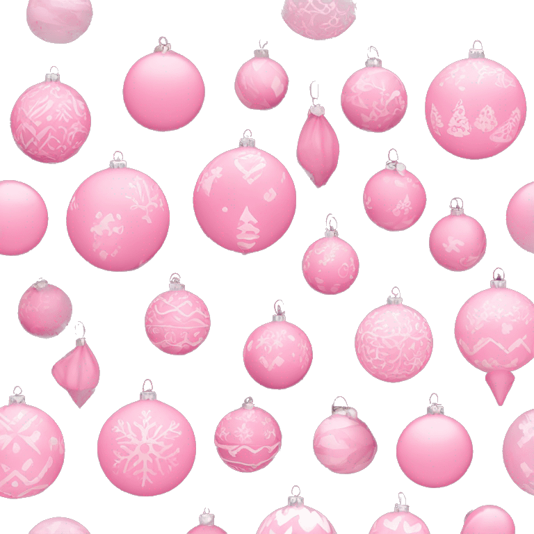 Pink Christmas ornaments with pretty patterns and no face emoji