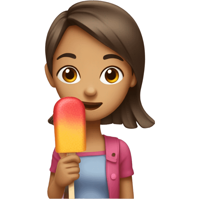  girl eating a popsicle emoji