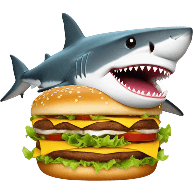 Shark eating a cheeseburger  emoji