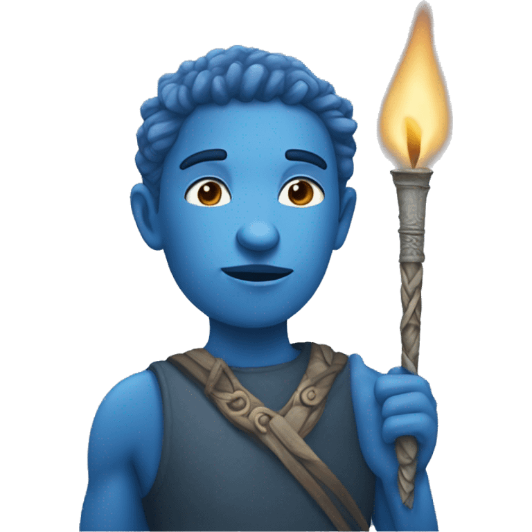 Blue people with torhes emoji