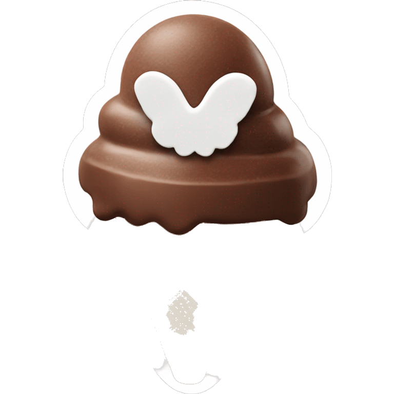 Chocolate ice cream with angel halo emoji