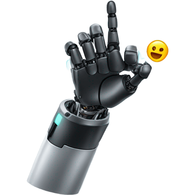 robot hand, finger point,tiktok logo emoji