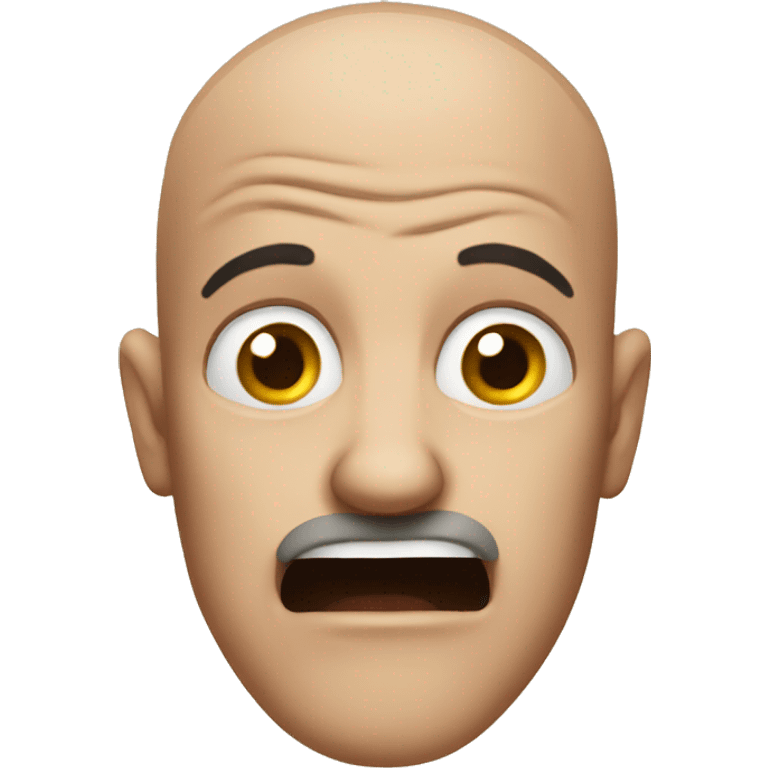 Scared bald man emoji