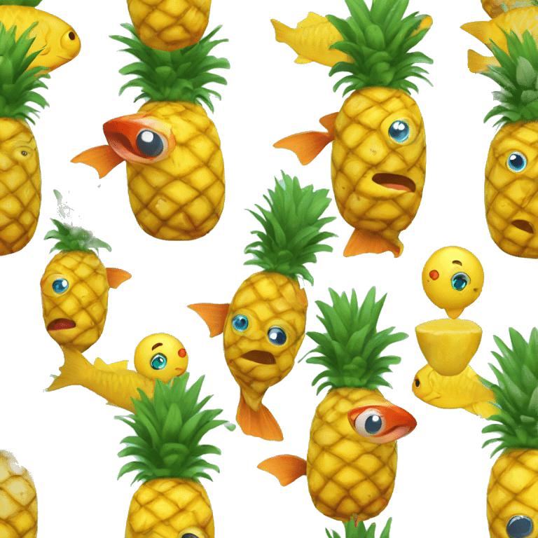 pineapple eating fish emoji