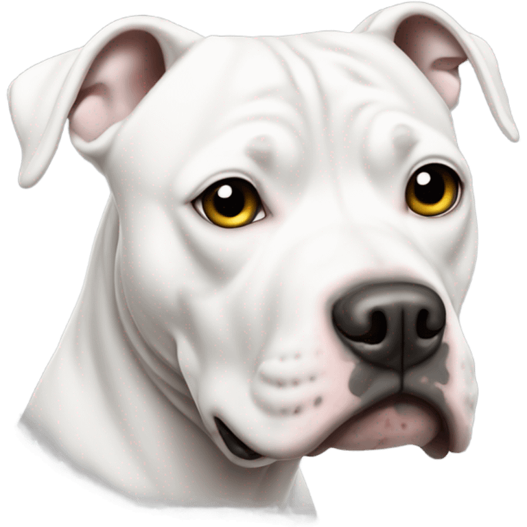 White pitbull with gray patch on eye  emoji