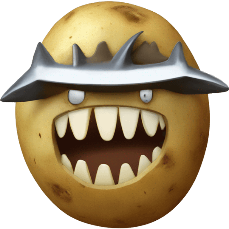 Potato with shark teeth emoji