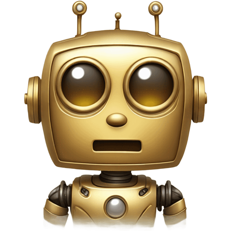 cute robot in a vintage gold frame emoji