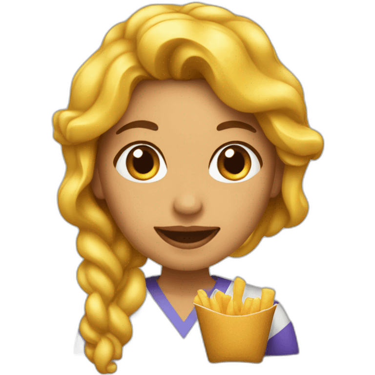 Mujer que vende papas fritas emoji