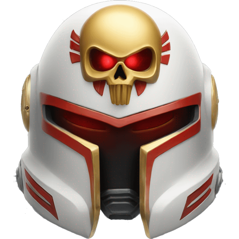 Space Marine helmet with red lenses, featuring the Russian coat of arms. emoji