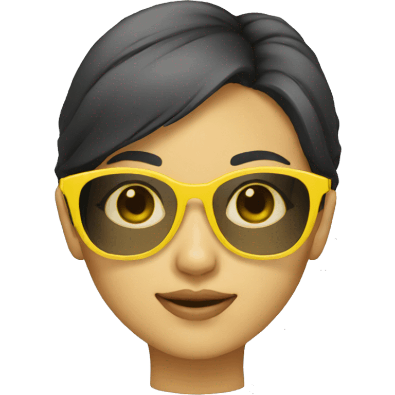 asian girl yellow sunglasses emoji