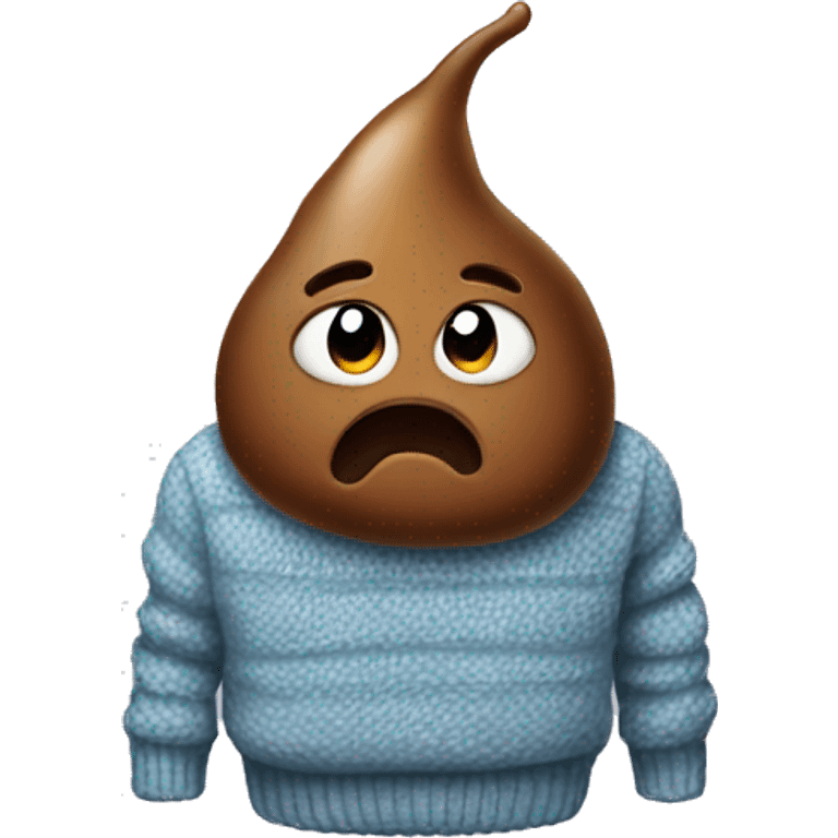 Poop wearing a sweater emoji