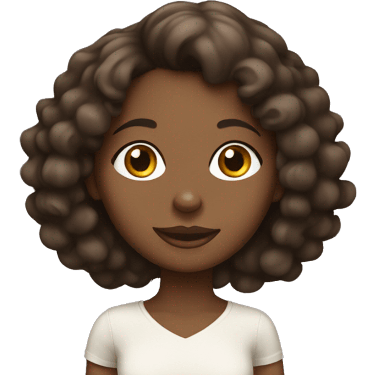 brunette black girl with a cream cockapoo emoji