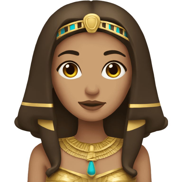 Cleopatra with long hair brown emoji