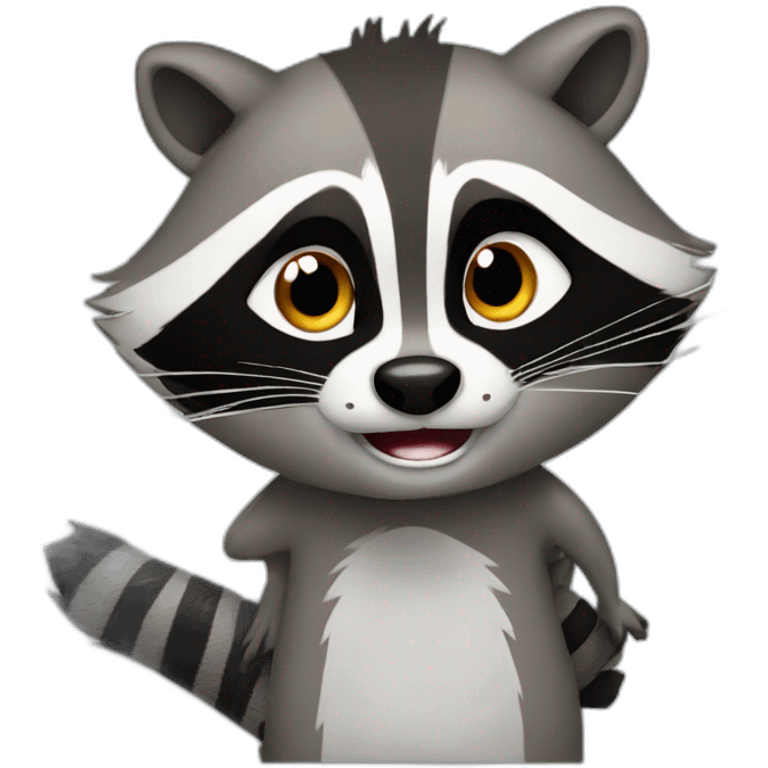 Racoon making strike emoji