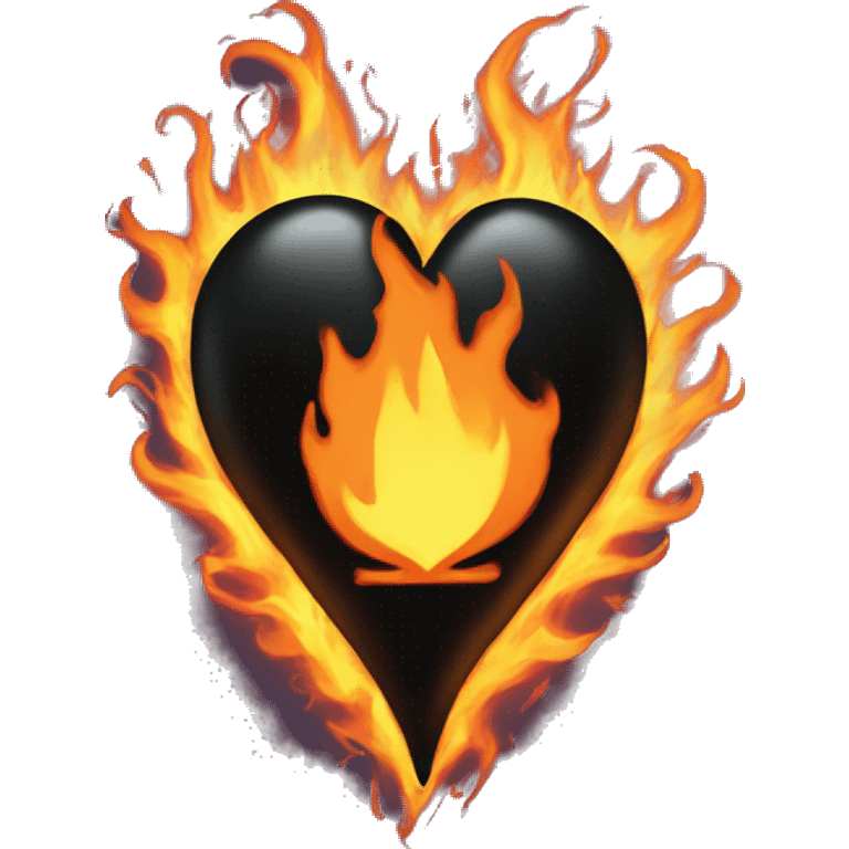 Black heart in flames emoji