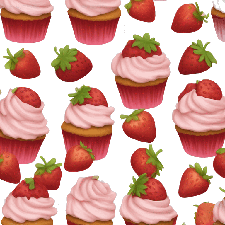 strawberry cupcake  emoji