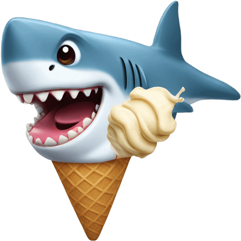 Shark eating ice cream emoji