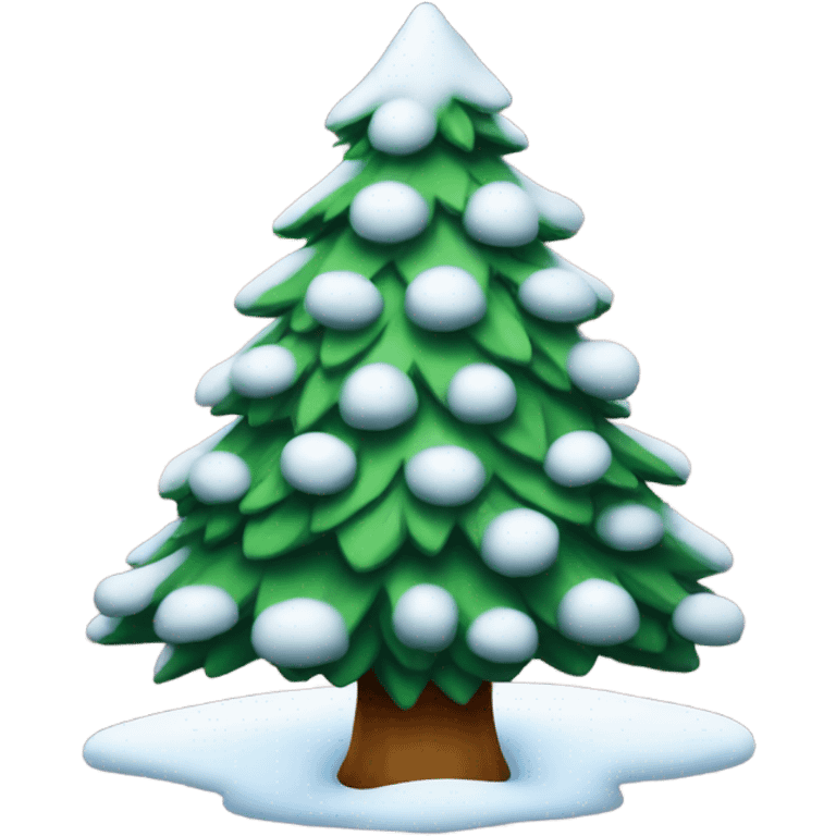 christmas tree with snow emoji