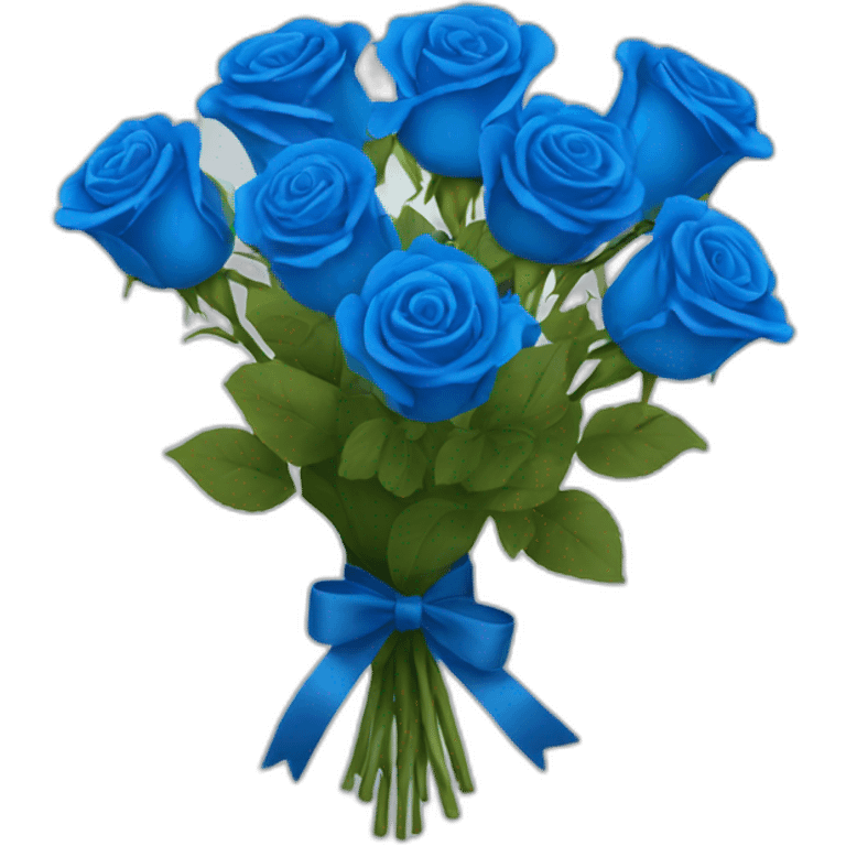 bouquet of blue roses emoji