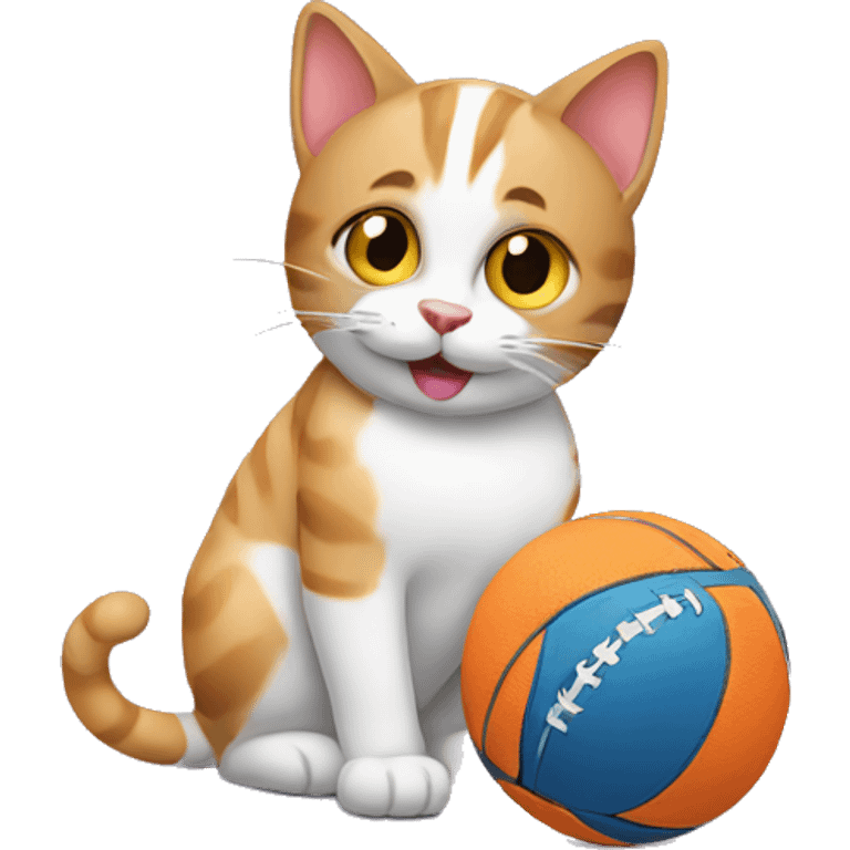 cat with ball emoji