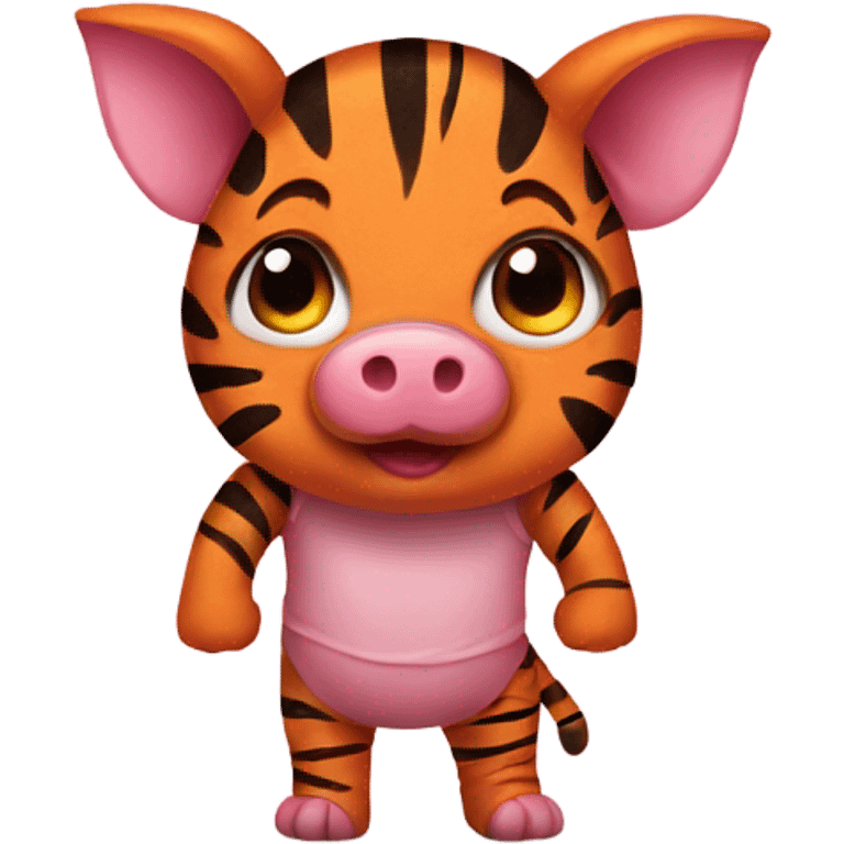 A piglet with a tiger costume emoji