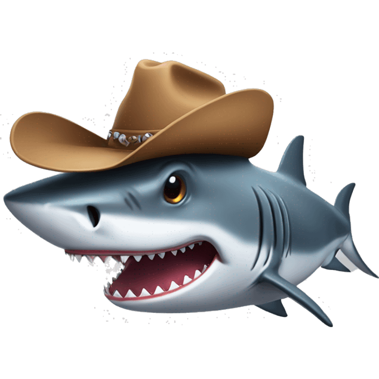 Shark with a cowboy hat emoji