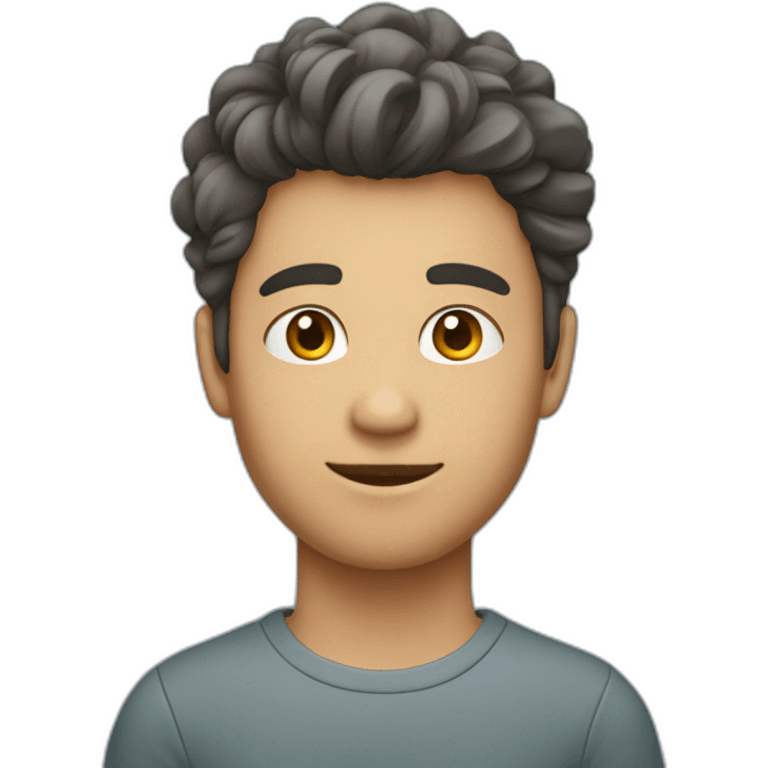 Un jeune homme avec les cheveux teinture bleu étoile. emoji