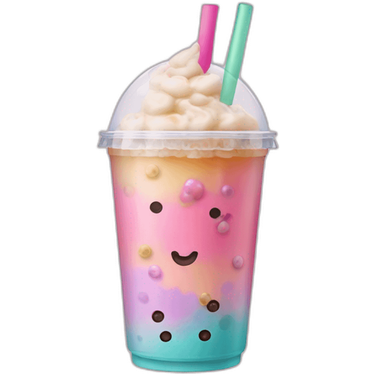 A bubble tea with a unicorn lid emoji